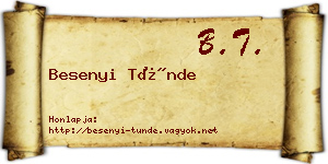 Besenyi Tünde névjegykártya